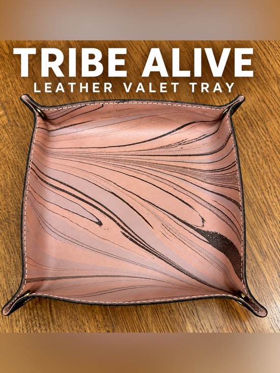 Tribe alive Other - Tribe Alive Hand Marbled Leather Valet Tray Catchall Snap Corners